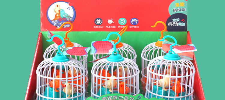 BestSeller on Douyin Beach Voice Control Mini Cute Puppy Cage Simulation Sound and Light Bird Cage Play House Toy