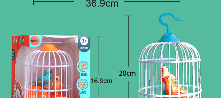 BestSeller on Douyin Beach Voice Control Mini Cute Puppy Cage Simulation Sound and Light Bird Cage Play House Toy