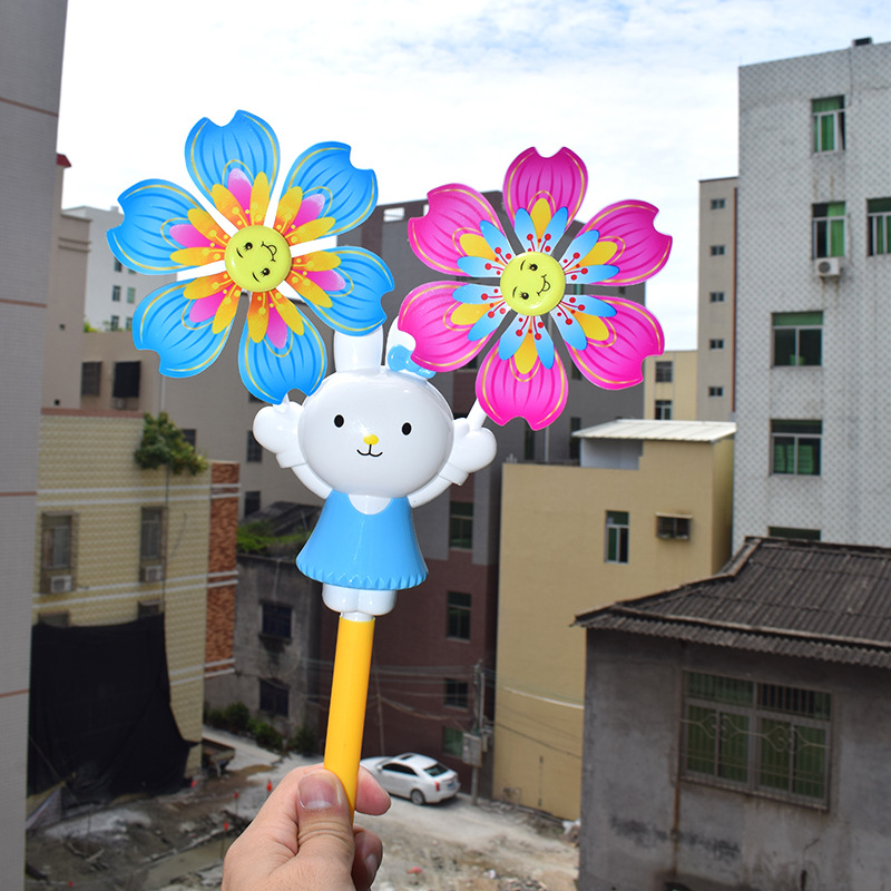 Windmill  Children's Toy Rabbit Cartoon Windmill Beach Night Market Stall Supply Kindergarten Prizes Scenic Spot