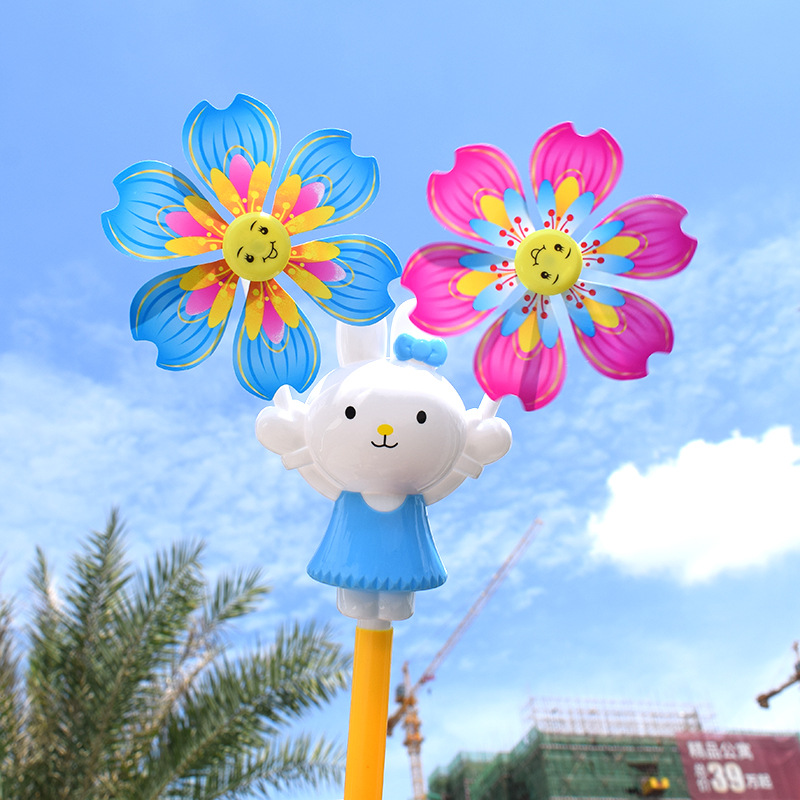 Windmill  Children's Toy Rabbit Cartoon Windmill Beach Night Market Stall Supply Kindergarten Prizes Scenic Spot