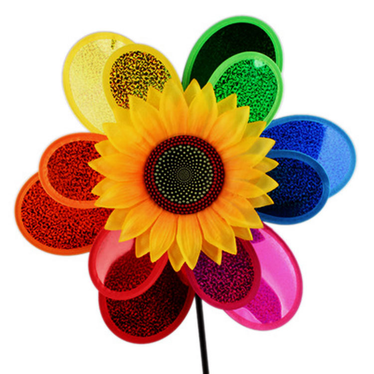 Double-Layer Sequined Windmill Cartoon Colorful Children's Park DIY Stall Beach Night Market Toys Yiwu Toy Supply