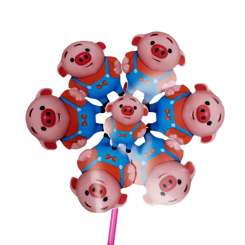 Double-Layer Sequined Windmill Cartoon Colorful Children's Park DIY Stall Beach Night Market Toys Yiwu Toy Supply