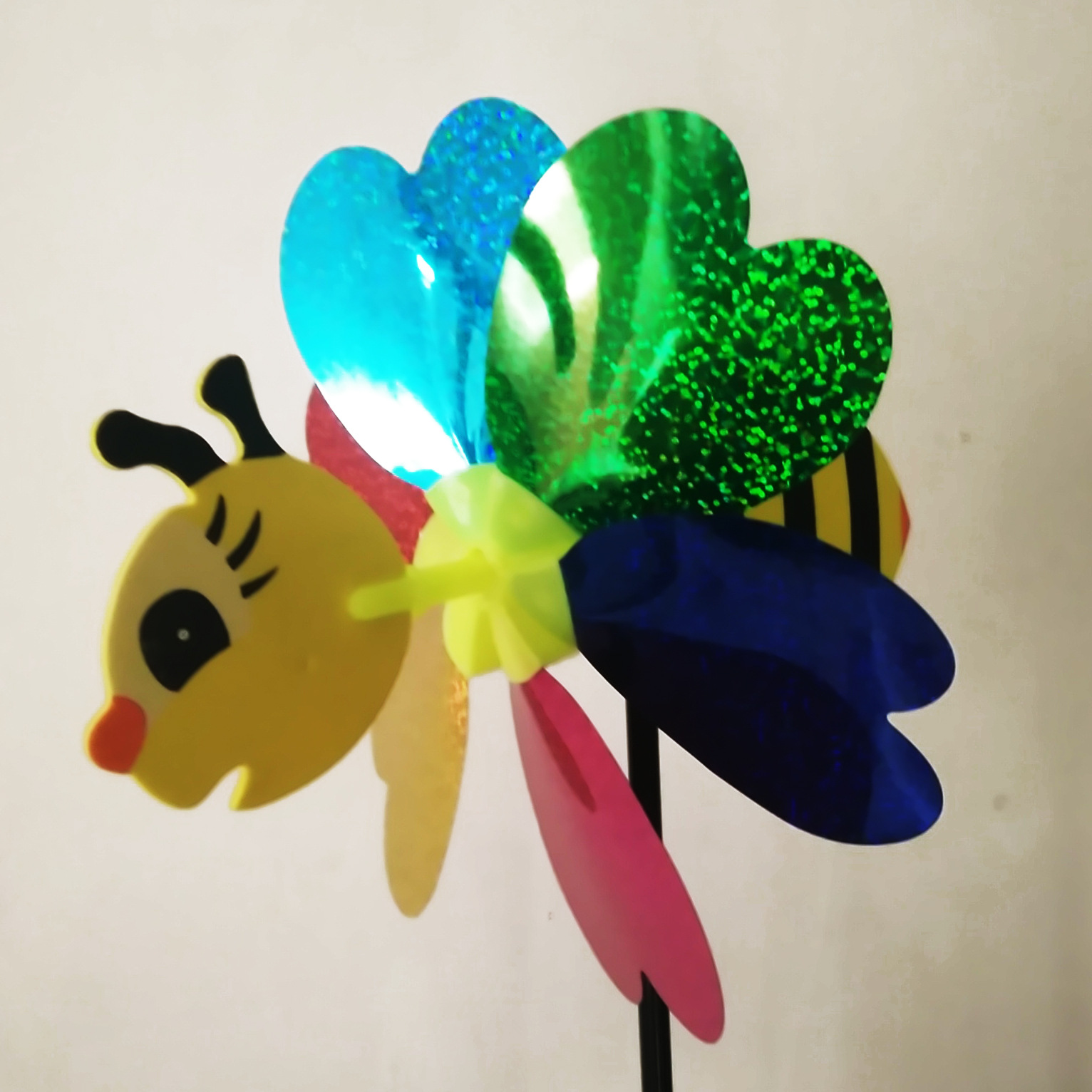 Double-Layer Sequined Windmill Cartoon Colorful Children's Park DIY Stall Beach Night Market Toys Yiwu Toy Supply
