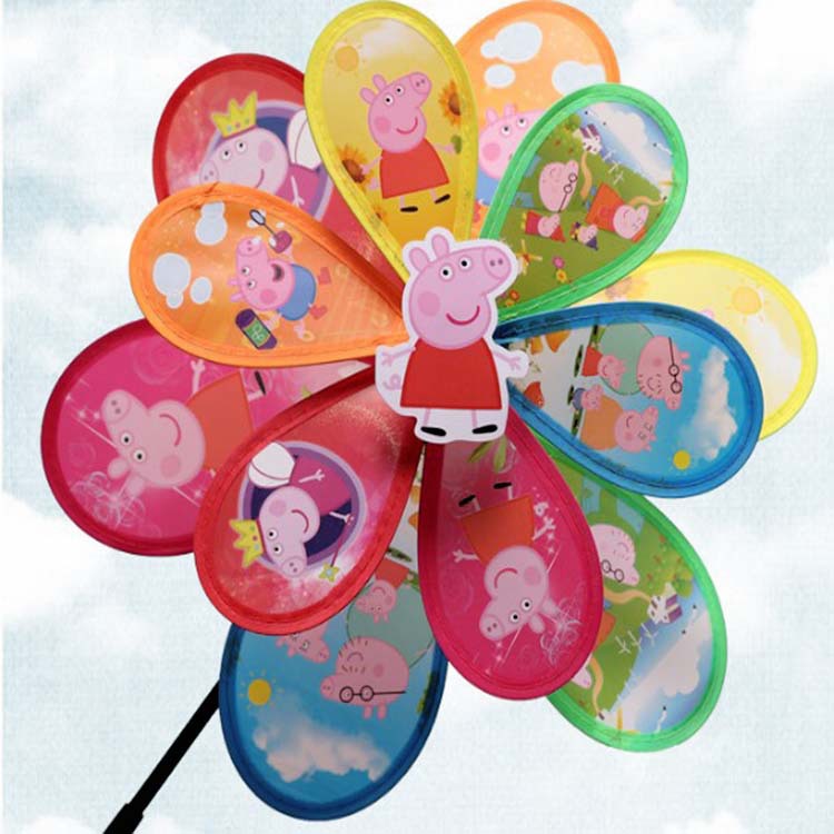 Double-Layer Sequined Windmill Cartoon Colorful Children's Park DIY Stall Beach Night Market Toys Yiwu Toy Supply