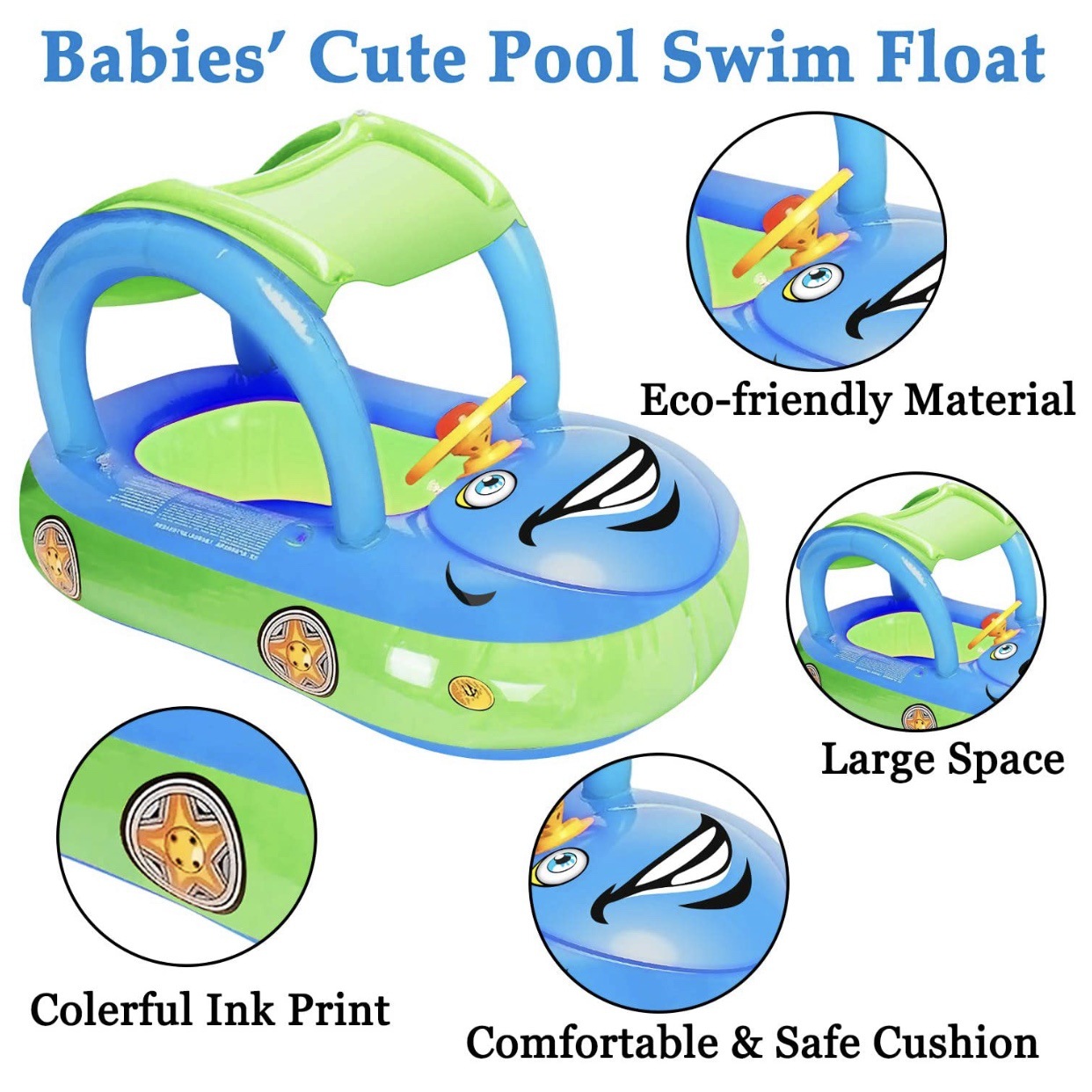 Factory Customized PVC Inflatable Toy Car Water Pool Beach with Beach Toy