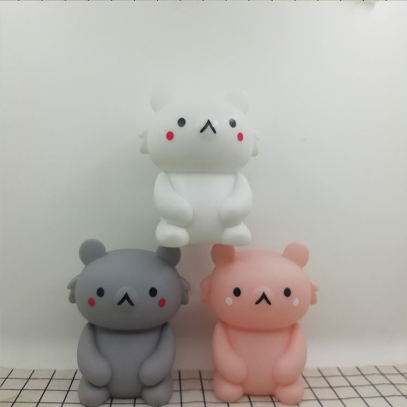 New unique gift cartoon bear silica gel lamp children bedside small night lamp decompression hand knead clap lamp