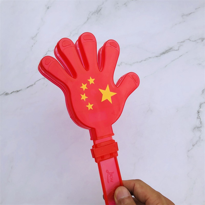 National Flag Palm Racket 28cm National Flag Luminous Clapping Device the Five-Starred Red Flag Clap Hand National Day Cheering Props Wholesale
