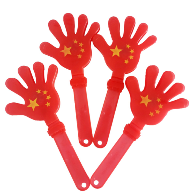 National Flag Palm Racket 28cm National Flag Luminous Clapping Device the Five-Starred Red Flag Clap Hand National Day Cheering Props Wholesale