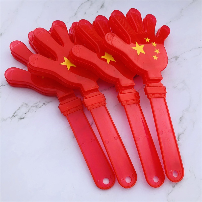 National Flag Palm Racket 28cm National Flag Luminous Clapping Device the Five-Starred Red Flag Clap Hand National Day Cheering Props Wholesale National Flag Palm Racket 28cm National Flag Luminous Clapping Device the Five-Starred Red Flag Clap Hand National Day Cheering Props Wholesale