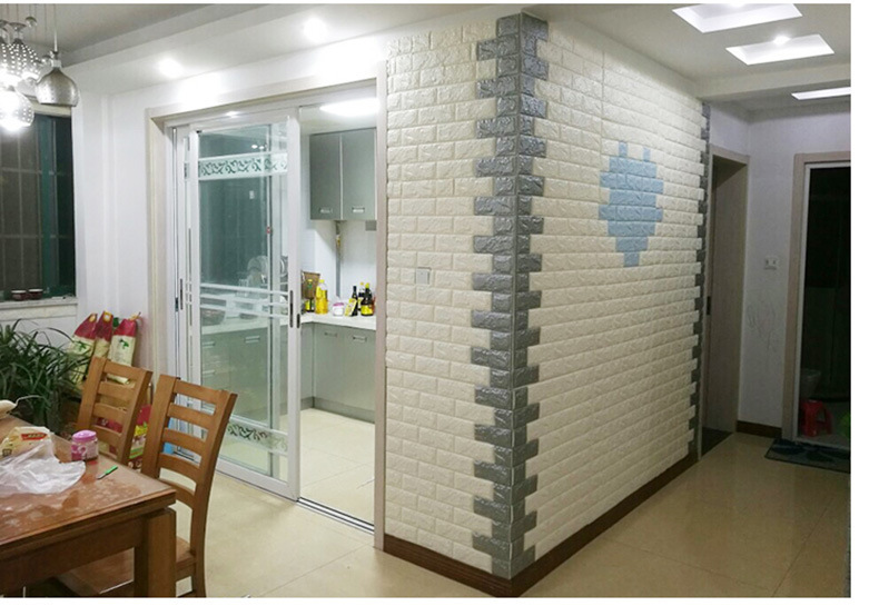 3D Wall Sticker Wallpaper AntiCollision SelfAdhesive Wallpaper Foam Brick Pattern Waterproof Wall Hangings Wallpaper