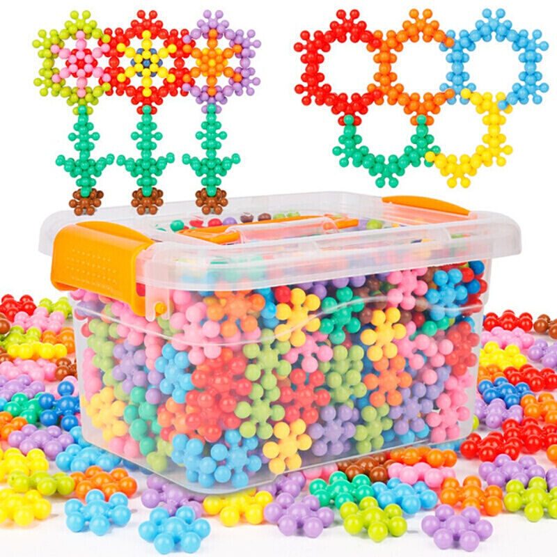 Building Blocks Children&#039;s Fun Assembling Snowflake Kindergarten Enlightenment Early Education DIY Toys Snowflake Brick