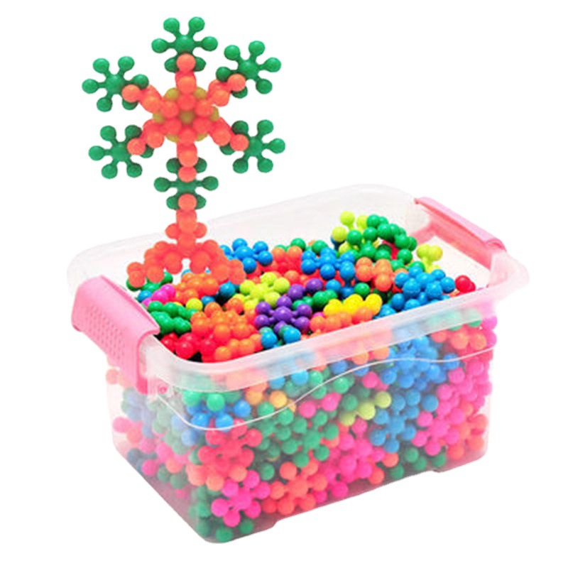 Building Blocks Children&#039;s Fun Assembling Snowflake Kindergarten Enlightenment Early Education DIY Toys Snowflake Brick