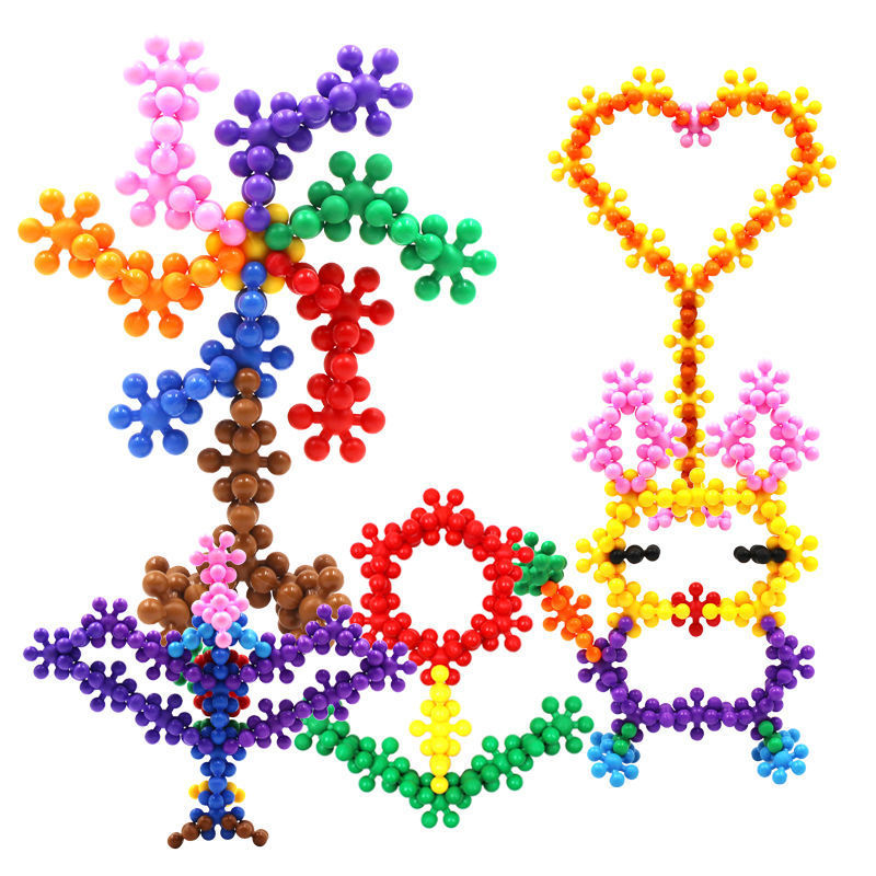 Building Blocks Children&#039;s Fun Assembling Snowflake Kindergarten Enlightenment Early Education DIY Toys Snowflake Brick