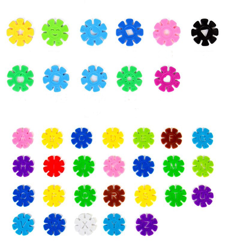 Building Blocks Box Plastic Assembling Combined Baby Toddler Intelligence Toys Factory Wholesale Snowflake Brick