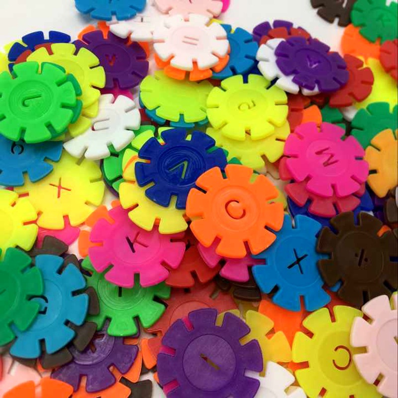Building Blocks Box Plastic Assembling Combined Baby Toddler Intelligence Toys Factory Wholesale Snowflake Brick
