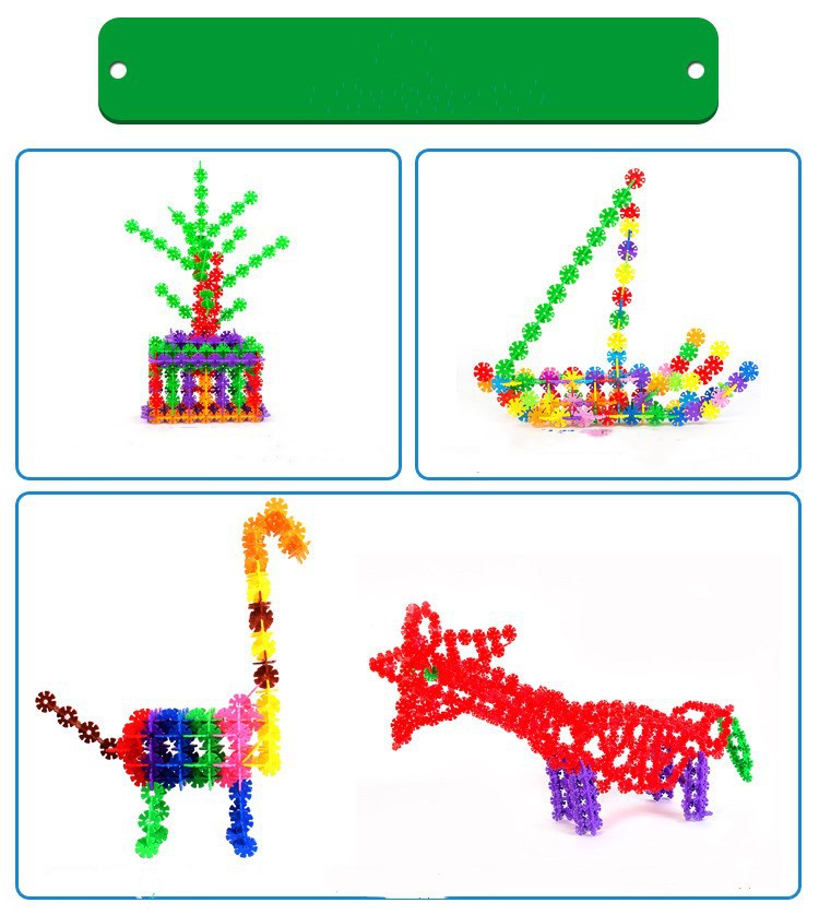 Building Blocks Box Plastic Assembling Combined Baby Toddler Intelligence Toys Factory Wholesale Snowflake Brick
