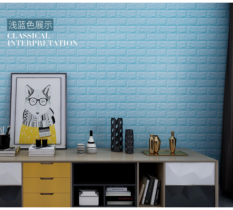 Large Quantity Free Shipping Foam 3D Stereo Wall Self-Adhesive Sticker Anti-Collision Snowflake Brick