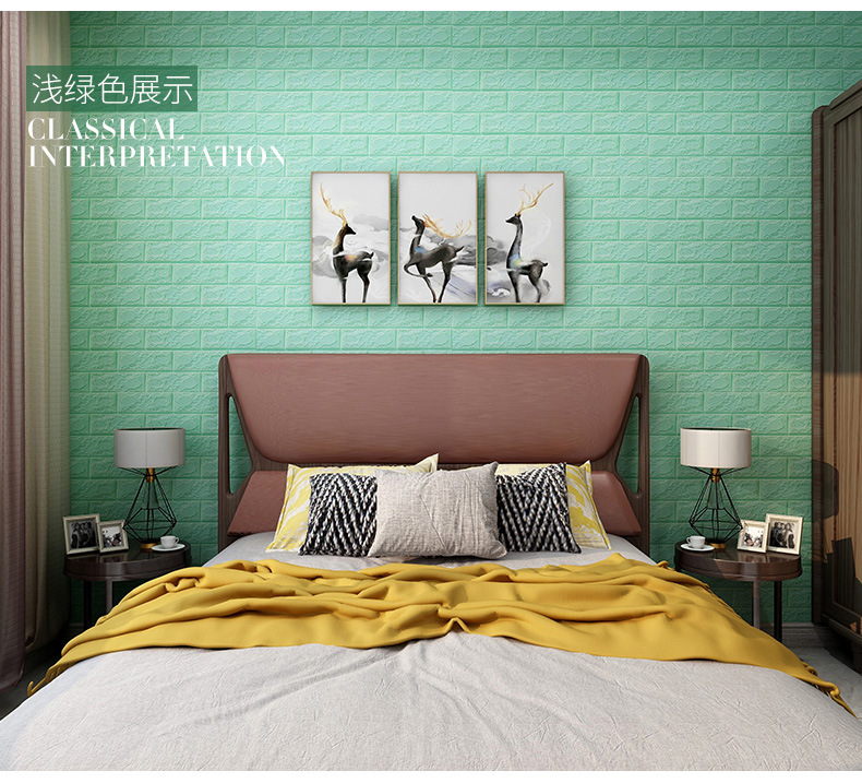 Large Quantity Free Shipping Foam 3D Stereo Wall Self-Adhesive Sticker Anti-Collision Snowflake Brick