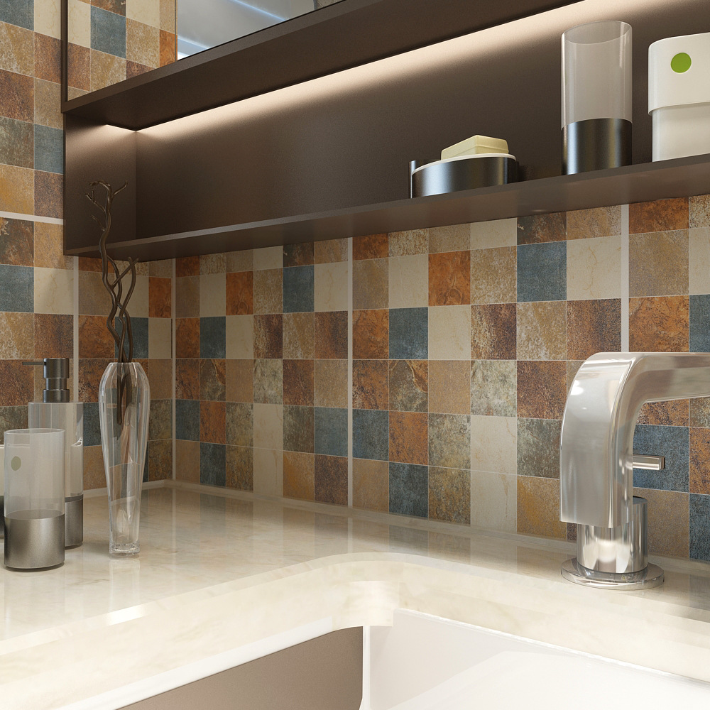 Wallpaper Peg Retro Self-Adhesive PVC Brick Pattern Wallpaper Kitchen Waterproof Brick Wallpaper Snowflake Brick