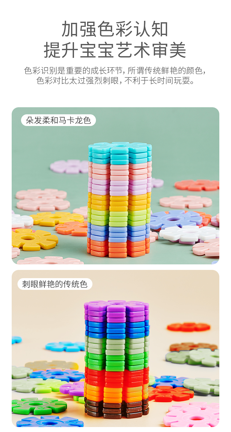 Snowflake Brick  Large Building Blocks Assembling and Combined Toys Inserts Girl Boy Puzzle Brain Moving