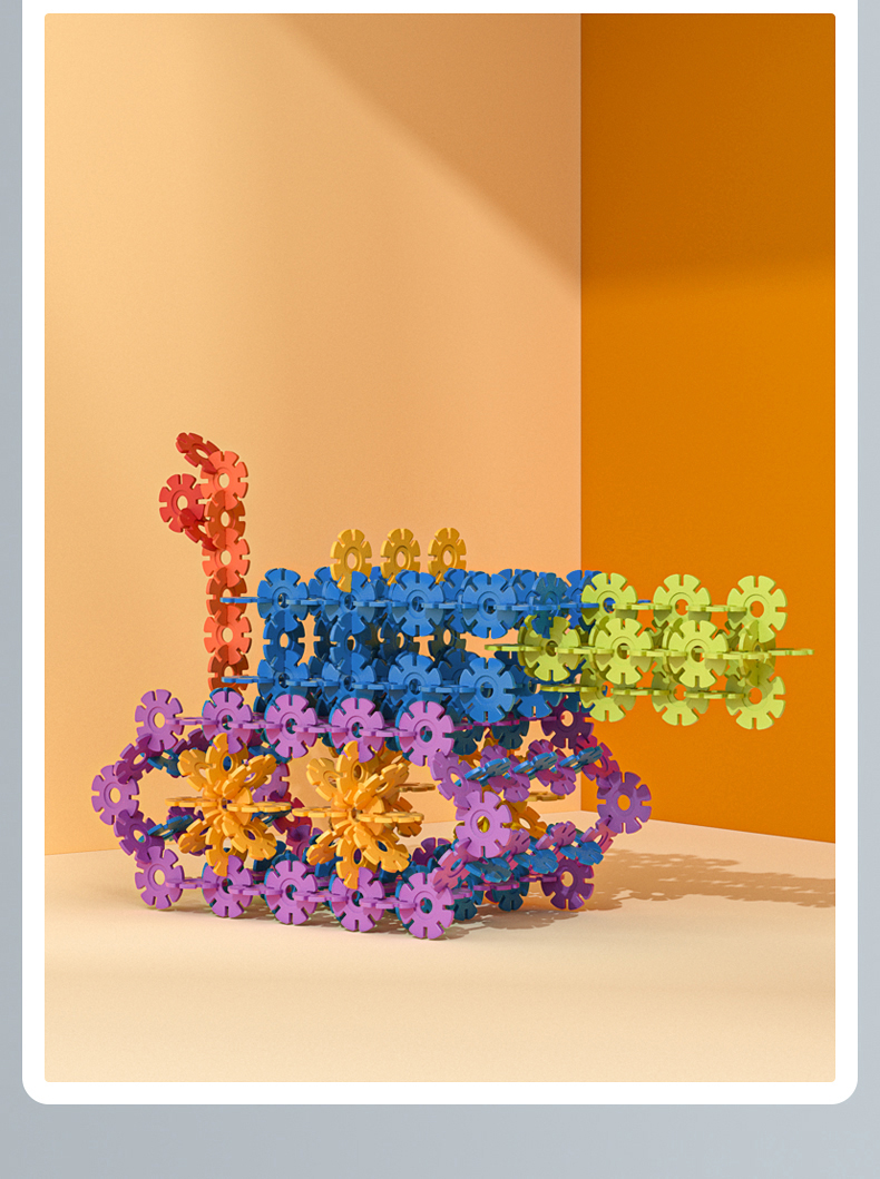 Snowflake Brick  Large Building Blocks Assembling and Combined Toys Inserts Girl Boy Puzzle Brain Moving