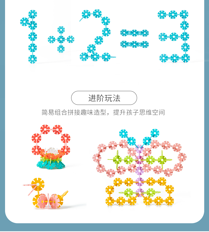 Snowflake Brick  Large Building Blocks Assembling and Combined Toys Inserts Girl Boy Puzzle Brain Moving