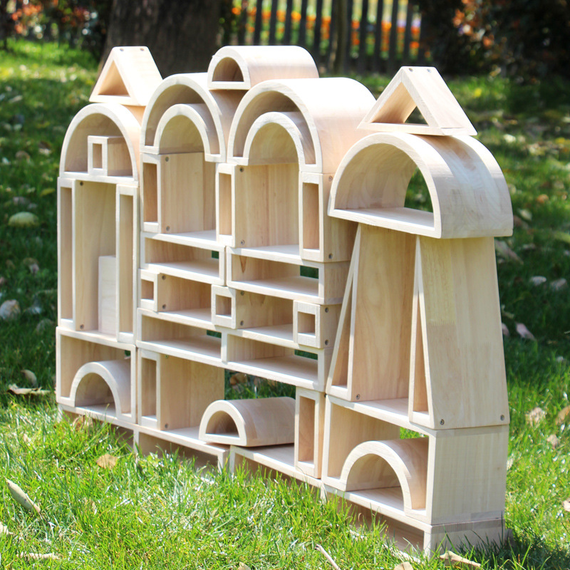 Toy Block Original Wooden Outdoor 58 Medium Hollow Large Building Blocks Early Childhood Educational Toys