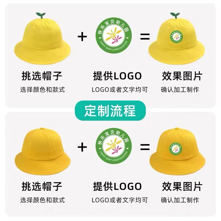 Kindergarten Children&#039;s Cotton Yellow Cap 2022 New Spring Primary School Student Hat Japanese Maruko Sun Hat Wholesale