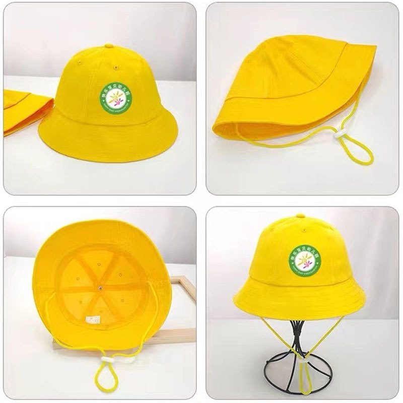 Kindergarten Children&#039;s Cotton Yellow Cap 2022 New Spring Primary School Student Hat Japanese Maruko Sun Hat Wholesale