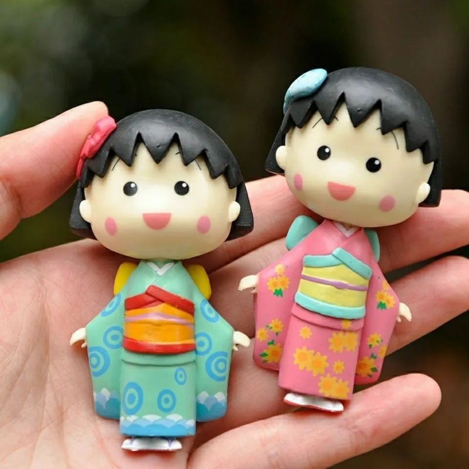 Kimono Cherry Maruko Blind Box Garage Kits Ornaments Cartoon Cute Anime Doll Doll Girlfriend Gifts Ornaments