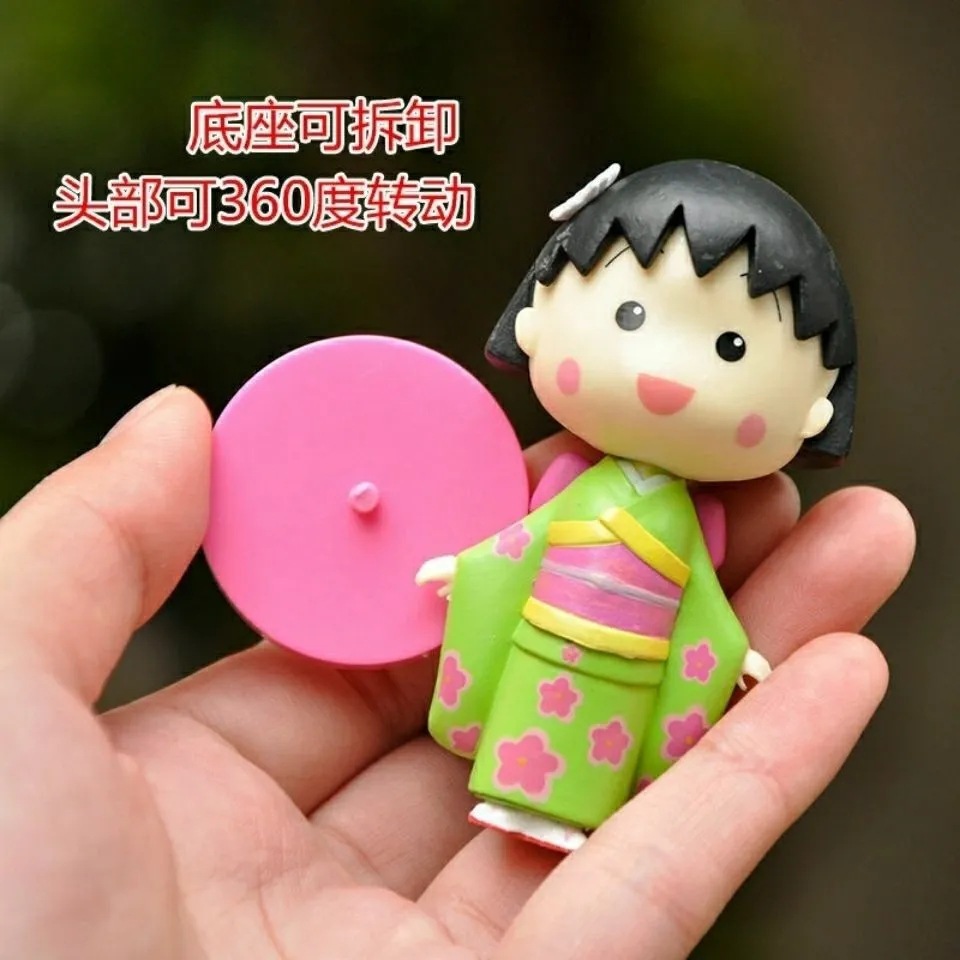 Kimono Cherry Maruko Blind Box Garage Kits Ornaments Cartoon Cute Anime Doll Doll Girlfriend Gifts Ornaments
