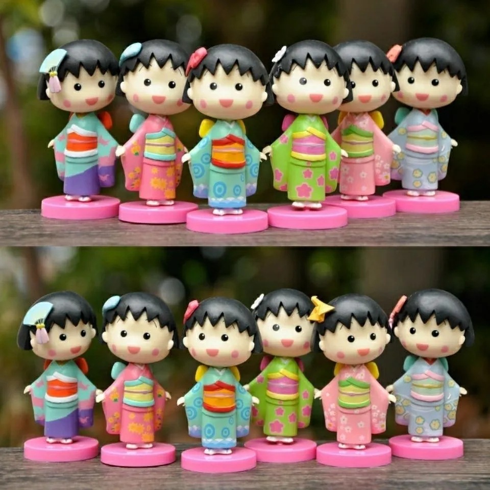 Kimono Cherry Maruko Blind Box Garage Kits Ornaments Cartoon Cute Anime Doll Doll Girlfriend Gifts Ornaments