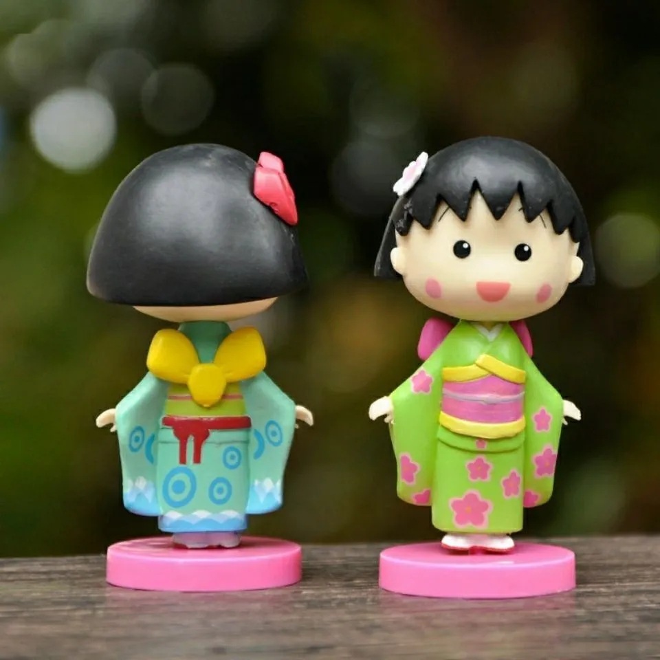 Kimono Cherry Maruko Blind Box Garage Kits Ornaments Cartoon Cute Anime Doll Doll Girlfriend Gifts Ornaments