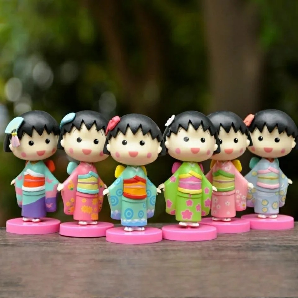 Kimono Cherry Maruko Blind Box Garage Kits Ornaments Cartoon Cute Anime Doll Doll Girlfriend Gifts Ornaments