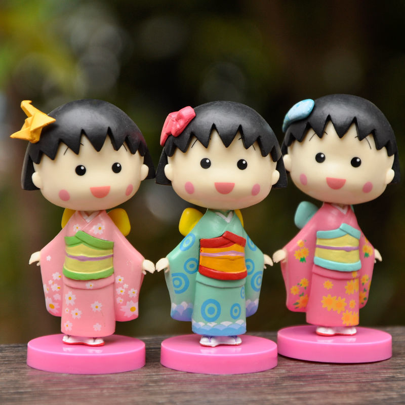 Kimono Cherry Maruko Blind Box Garage Kits Ornaments Cartoon Cute Anime Doll Doll Girlfriend Gifts Ornaments