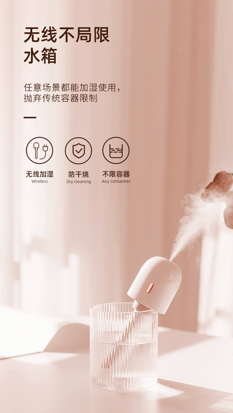 Creative Maruko Mini Wireless Humidifier Charging Household Desk Humidifier Car USB Small Water Replenishing Instrument