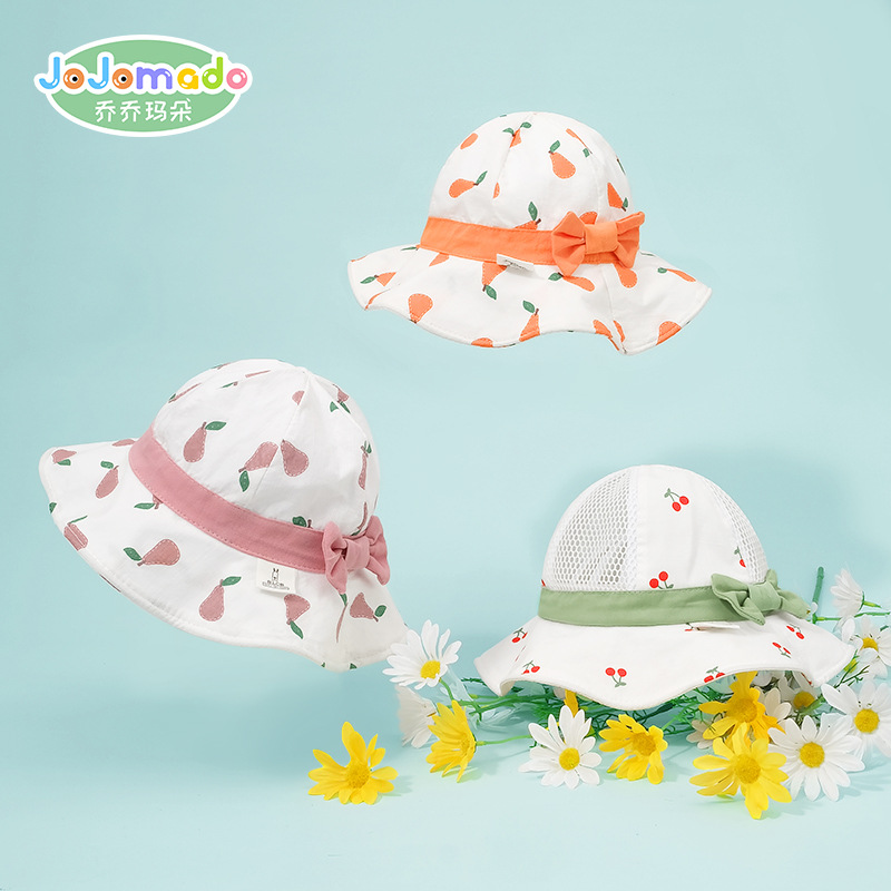 Summer New Pure Color Cartoon Expression Casual Children Bucket Hat Sun Protection Sunshade Outdoor Maruko