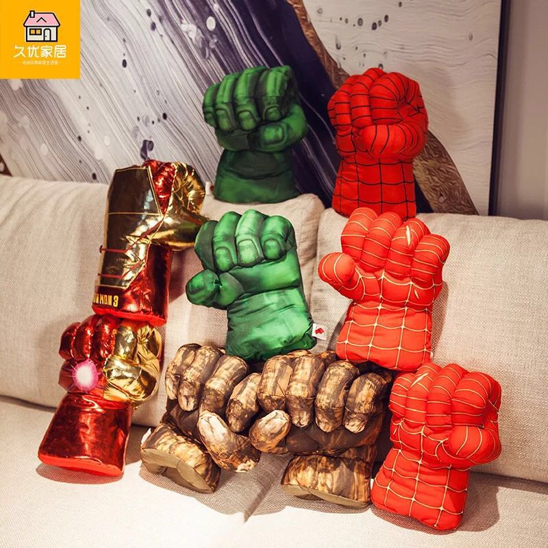Avengers movie spider-man iron man hulk stone kills infinity boxing glove plush toy Avengers movie spider-man iron man hulk stone kills infinity boxing glove plush toy