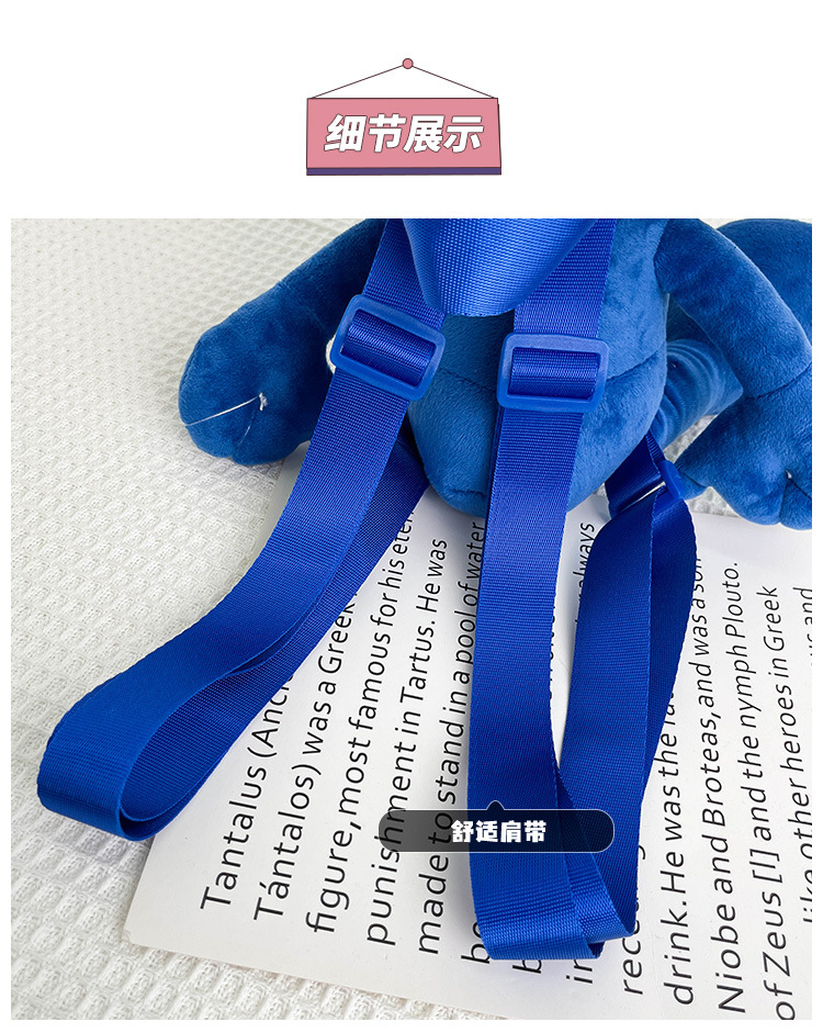 Smurfs Cartoon Blue Elf Children's Backpack Men's and Women's Baby's Doll Doll Bag Cute Children's Plush Toy Backpack