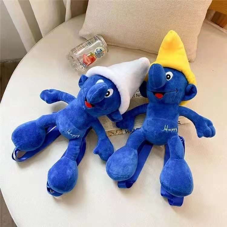 Cartoon Blue Elf Plush Toy Prize Claw Doll Children&#039;s Shoulder Smurfs