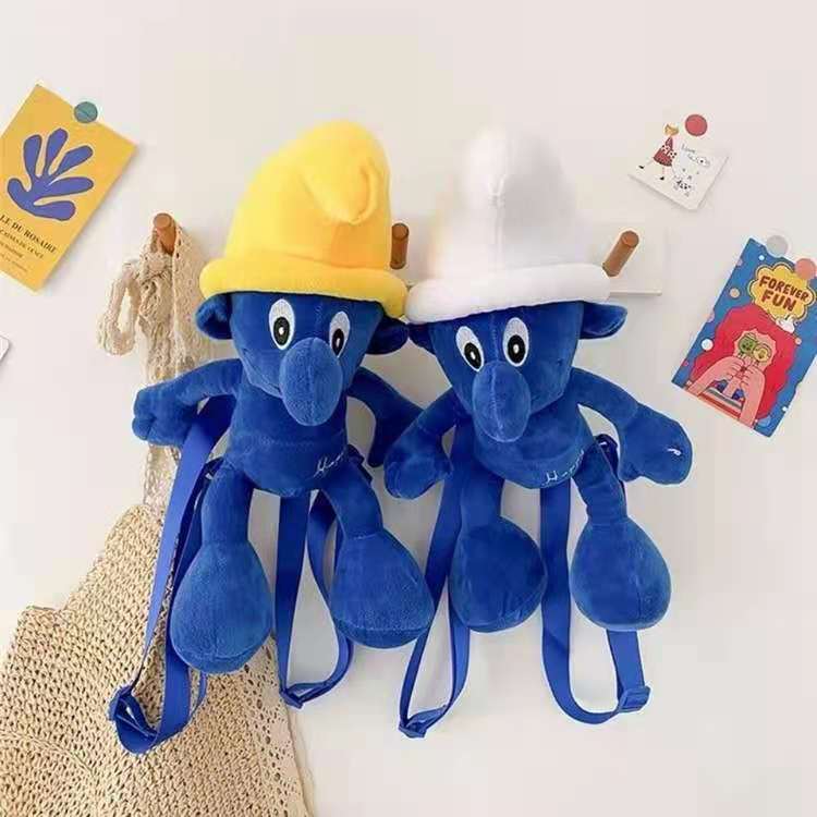 Cartoon Blue Elf Plush Toy Prize Claw Doll Children's Shoulder Smurfs Cartoon Blue Elf Plush Toy Prize Claw Doll Children's Shoulder Smurfs