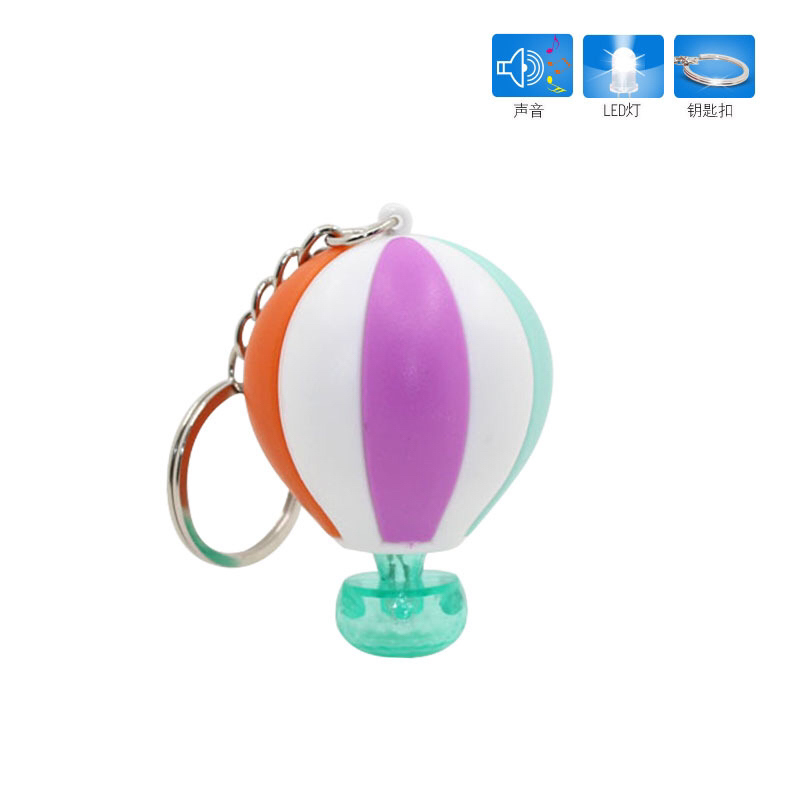 Yongyi Toys Keychain Hot Air Balloon Led Sound Luminous Keychain Pendant Crafts Creative Gift Hanging Machine