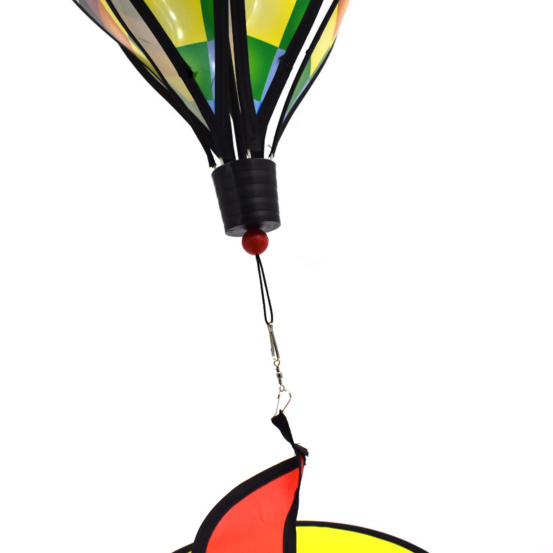 Outdoor Hanging Rainbow Hot Air Balloon Rotating Wind Bar Park Scenic Spot Windmill Festival Kindergarten Decorations Arrangement Hanging Decoration