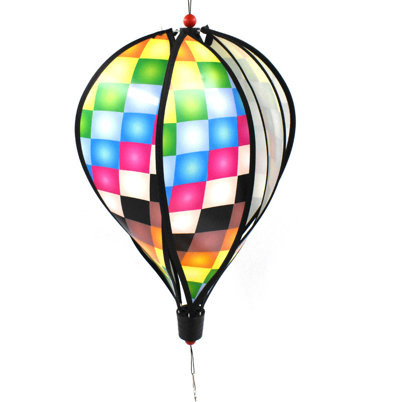 Outdoor Hanging Rainbow Hot Air Balloon Rotating Wind Bar Park Scenic Spot Windmill Festival Kindergarten Decorations Arrangement Hanging Decoration