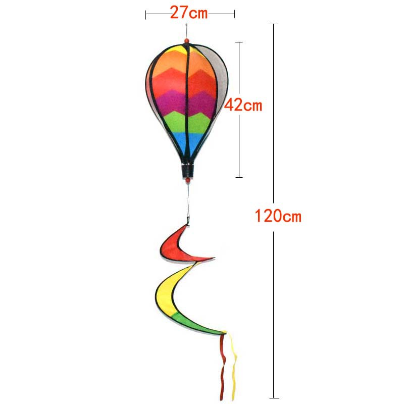 Outdoor Hanging Rainbow Hot Air Balloon Rotating Wind Bar Park Scenic Spot Windmill Festival Kindergarten Decorations Arrangement Hanging Decoration