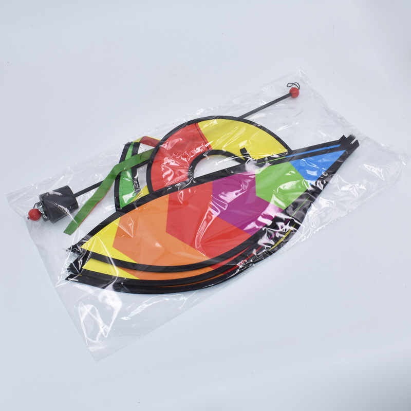 Outdoor Hanging Rainbow Hot Air Balloon Rotating Wind Bar Park Scenic Spot Windmill Festival Kindergarten Decorations Arrangement Hanging Decoration