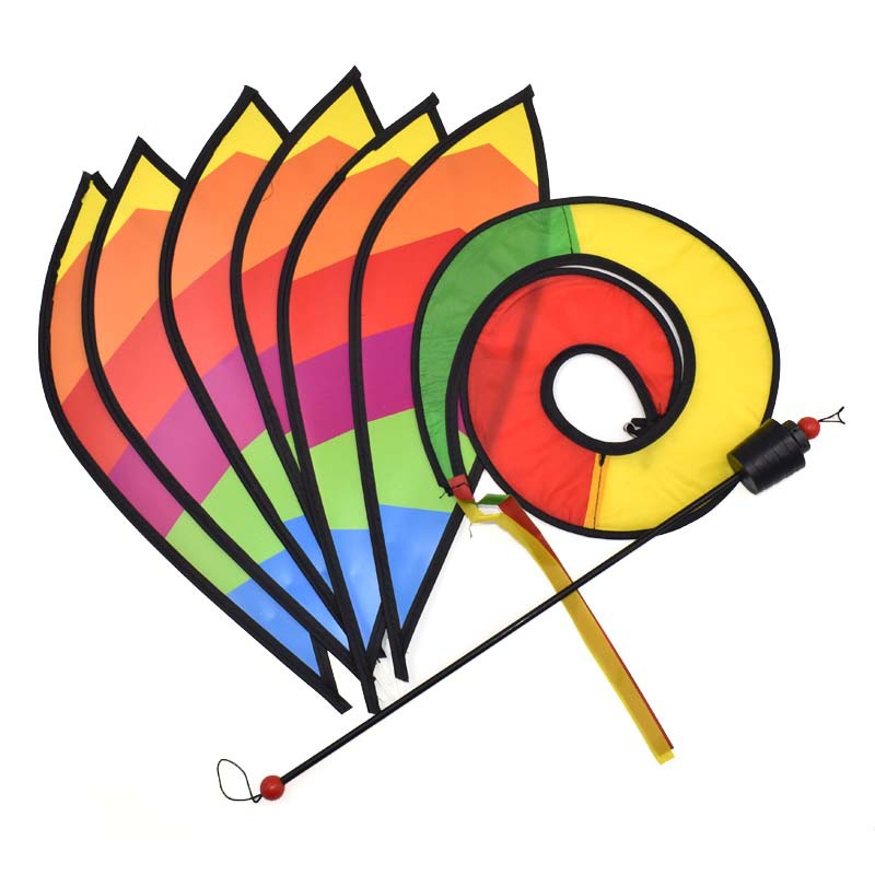 Outdoor Hanging Rainbow Hot Air Balloon Rotating Wind Bar Park Scenic Spot Windmill Festival Kindergarten Decorations Arrangement Hanging Decoration