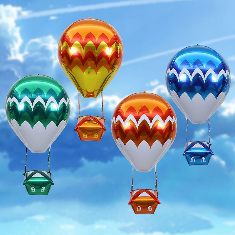 New 22-Inch 4D Aluminum Balloon Wedding Birthday Party Decoration Floating Air Layout Hot Air Balloon