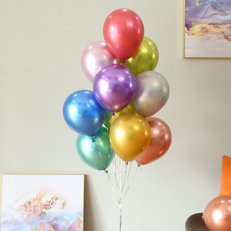 Metal Balloon Decoration Scene Layout Golden Inflatable Flying Colorful Floating Empty Hot Air Balloon