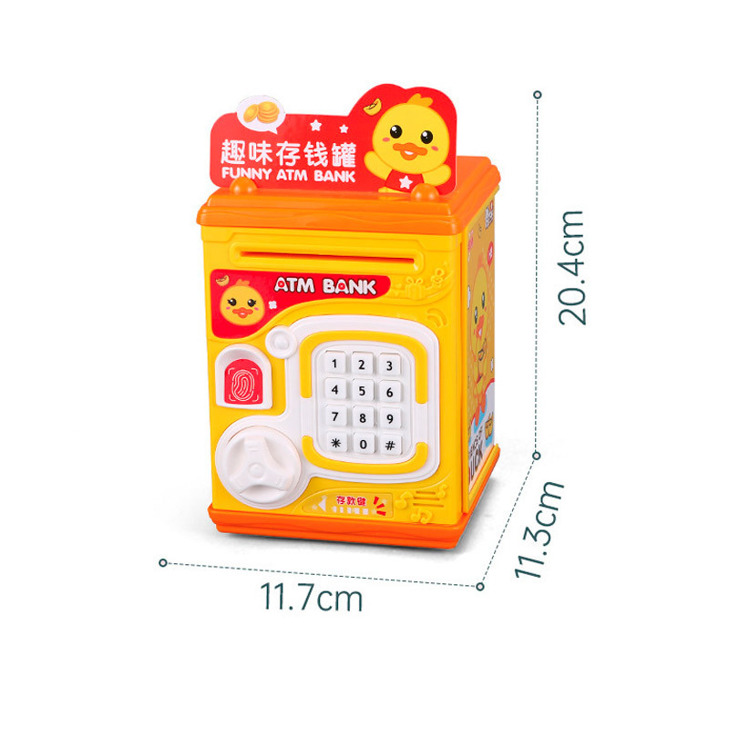 Children&#039;s Cartoon Piggy Bank Toy Simulation Fingerprint Unlocking Sound Effect Intelligent Fun ATM Money Box Story Machine